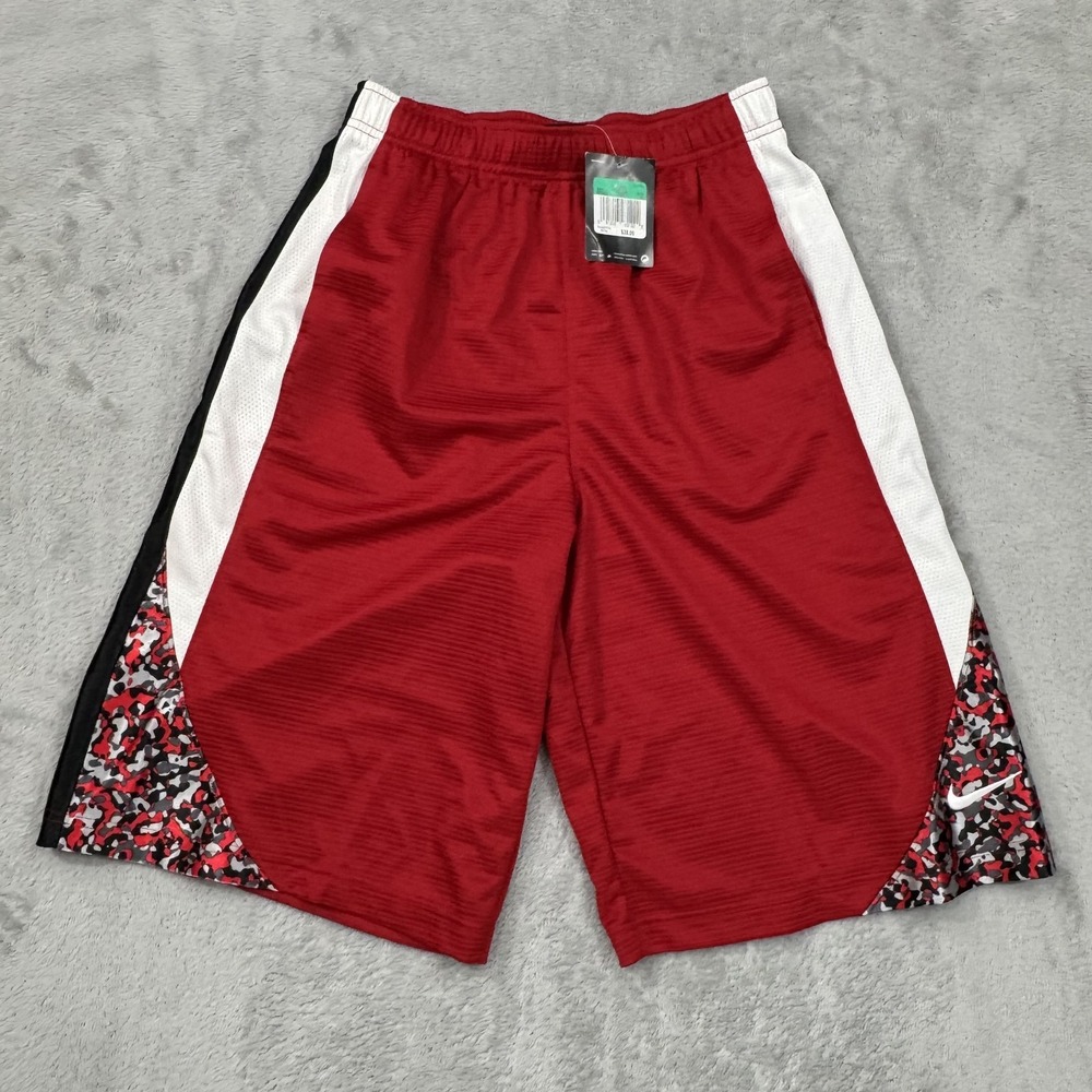 Nike Shorts Boys XL Red Basketball Training Drawstring Workout 11.5" Inseam Play